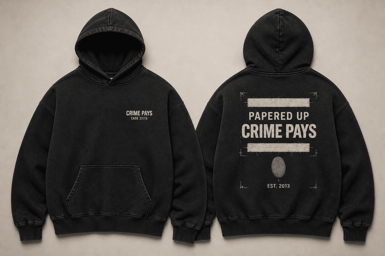 Crime Pays Heavyweight Hoodie